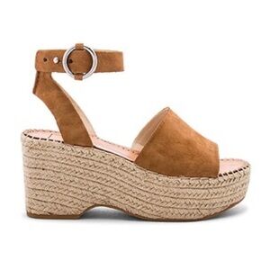 Dolce Vita Lesley Espadrille Platform Sandal in Brown Suede